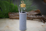 Crystal Gemstone Glass and Bamboo Water Bottle Wholesale Infusing Natural Energy