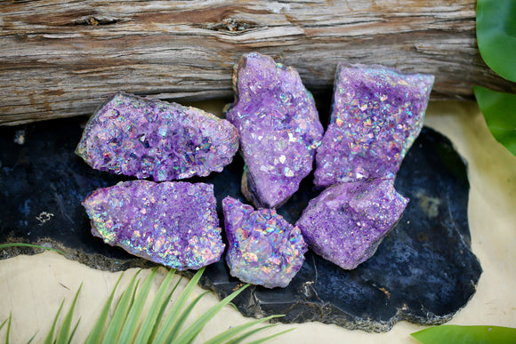 Angel Aura Amethyst Wholesale Crystal Iridescent Cluster 1kg Energy healing