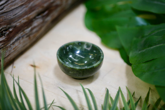 Green Nephrite Jade Bowl Dish 2.5