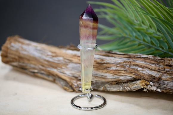 Candy Fluorite Wands on Chrome Metal Stand Wholesale Natural Crystal Gift Healing