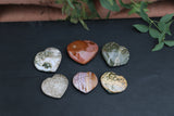 Ocean Jasper Hearts 6 pcs Lot Bundle Natural Orbicular Polished Colorful