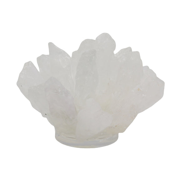 Icycle Quartz flower ornament display on the lamp base