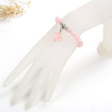 Rose Quartz Bracelet with Merkaba Star Bead, Brt2028