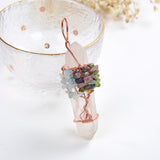Rock Crystal Pendant Gemstone Copper Plated Wire Tree Design, PND6002XX