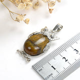 Gemstone Owl Pendant Silver Plated Design&Bail, Small Size, PND5021XX
