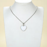 Mother Of Pearl Heart Pendant Silver Plated Casing&Bail, Small Size, Pnd6023
