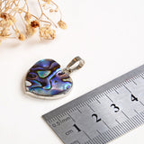 Abalone Paua Heart Pendant Silver Plated Casing&Bail, Small Size, PND6096AB