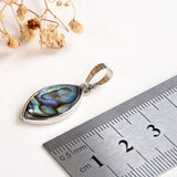 Abalone Paua Marquise Pendant Silver Plated Casing&Bail, Small Size, PND6098AB