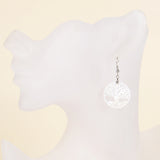 Mother of Pearl Tree Earrings Silver Plated Casings&Hooks, ERN1016MP