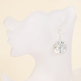 Mother of Pearl Tree Earrings Silver Plated Casings&Hooks, ERN1015MP