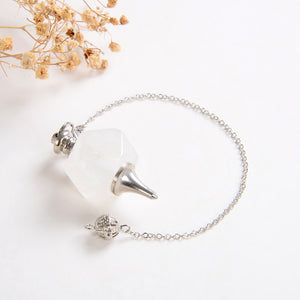 Clear Quartz Pendulum With Metal Top&Bottom Design, Large Size, PNM0004CQ