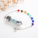 Gemstone Pendulum With Glass Bottle Design, Large Size, PNM0009XX