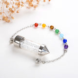 Gemstone Pendulum With Glass Bottle Design, Large Size, PNM0009XX