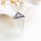 Gemstone Pyramid Silver Plated Top Pendants Or Pendulums, PND4111XX