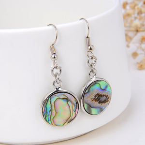 Abalone Paua Earrings With Silver Plated Copper Casings&Hooks, ERN1012AB