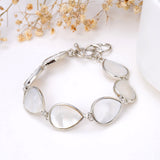 Mother Of Pearl Teardrop Medallions Bracelet, Toggle Clasp, BRT2010MP