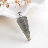 Gemstone Thin&Long Angular Cone Pendants Or Pendulums, Big Size, PND4119XX