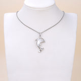 Mother Of Pearl Dolphin Pendant Silver Plated Casing&Bail, Small Size, PND6022MP