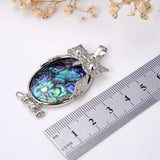 Owl Abalone Paua Pendant With Silver Plated Copper Design, Large Size, Pnd4039