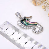 Seahorse Abalone Paua Pendant Silver Plated Copper Design, Small Size, Pnd4048