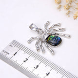 Spider Abalone Paua Pendant Silver Plated Copper Design, Small Size, Pnd4052