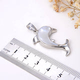 Mother Of Pearl Dolphin Pendant Silver Plated Casing&Bail, Small Size, PND6022MP
